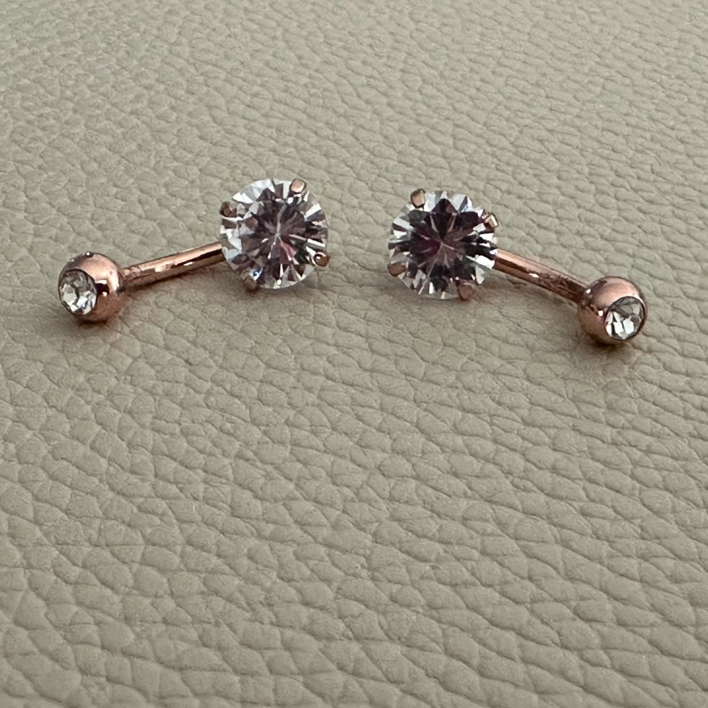 2 Nwot Rose Gold Belly Button Rings